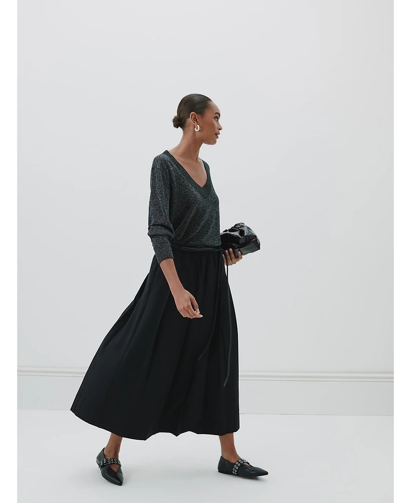 Hush Women's Gracey V Neck Metallic Jumper