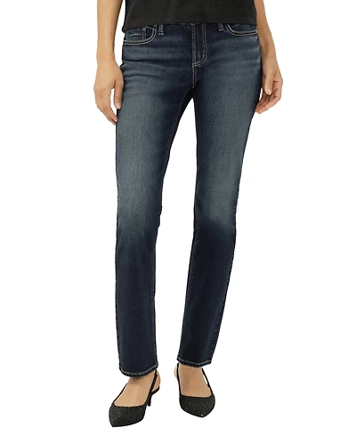 Silver Jeans Co. Women's Elyse Mid Rise Comfort Fit Straight