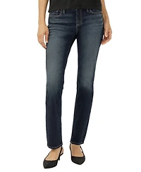 Silver Jeans Co. Women's Elyse Mid Rise Comfort Fit Straight