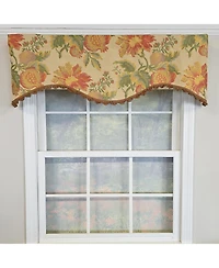 Rlf Home 100% Cotton Sublime Cornice Fully lined Windows Rod Pocket Valance 50" x 17" Orange