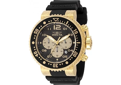 Invicta Men's 48619 Pro Diver Quartz VD53 Gold, Black Dial Watch