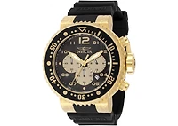 Invicta Men's 48619 Pro Diver Quartz VD53 Gold, Black Dial Watch