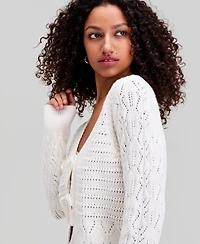 And Now This Women's Tie-Front Braided Cardigan, Macy's Exclusive