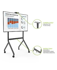 Kanto MTP100 Height Adjustable Rolling Tv Stand for 55" - 100" TVs