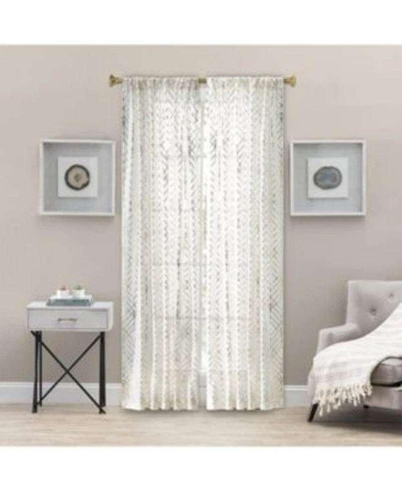 Ellis Curtain Deco Crushed Taffeta Rod Pocket Tailored Panel 48x63 X22 Gold