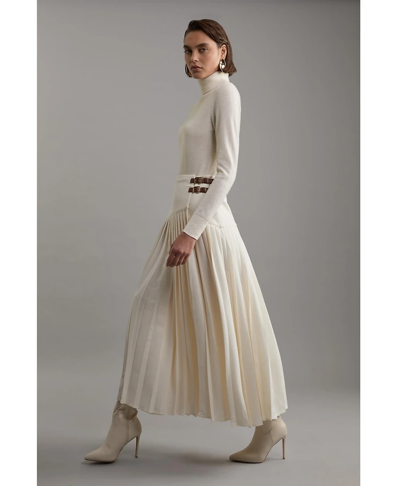 Karen Millen Women's Buckle Detailed Maxi Skirt