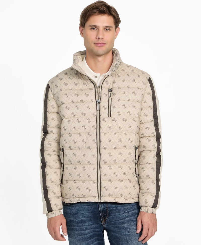 Guess Men's Color-Block Puffer Regular-Fit Jacket