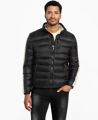 Guess Men's Color-Block Puffer Regular-Fit Jacket