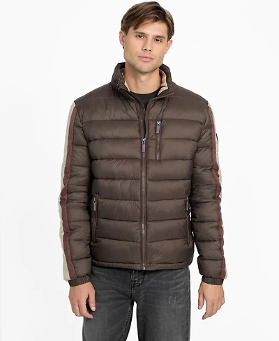 Guess Men's Color-Block Puffer Regular-Fit Jacket