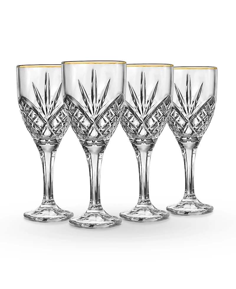 Godinger Dublin Gold Goblets, Set of 4