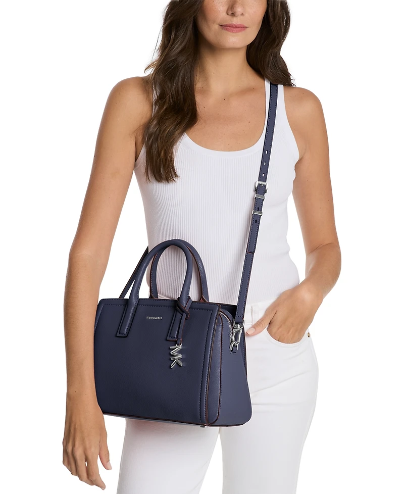 Michael Kors Laila Medium Leather Satchel Handbag