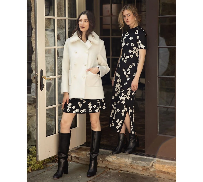 CeCe Women's Flower Jacquard Maxi Knit Dress