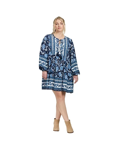 Avenue Women's Livvy Boho Border Print Mini Dress