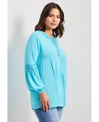 Avenue Women's Crochet Lace Trim Top