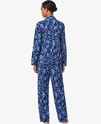 Lauren Ralph Women's Long Sleeve Notch Collar Pant Pajama