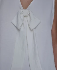 Karl Lagerfeld Paris Women's Sleeveless Bow Detail Top