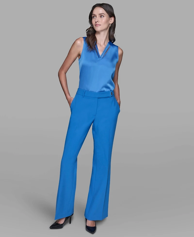 Karl Lagerfeld Paris Women's Flared Invisible Zipper Pants