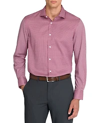 Michelsons Of London Men's Plaid Slim Fit Long-Sleeve Dress Shirt