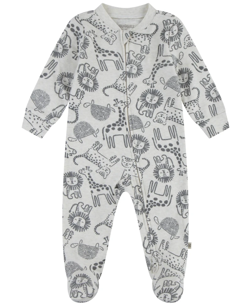 Huggies Baby Boys Printed Full-Zip Footed Long-Sleeve Coverall