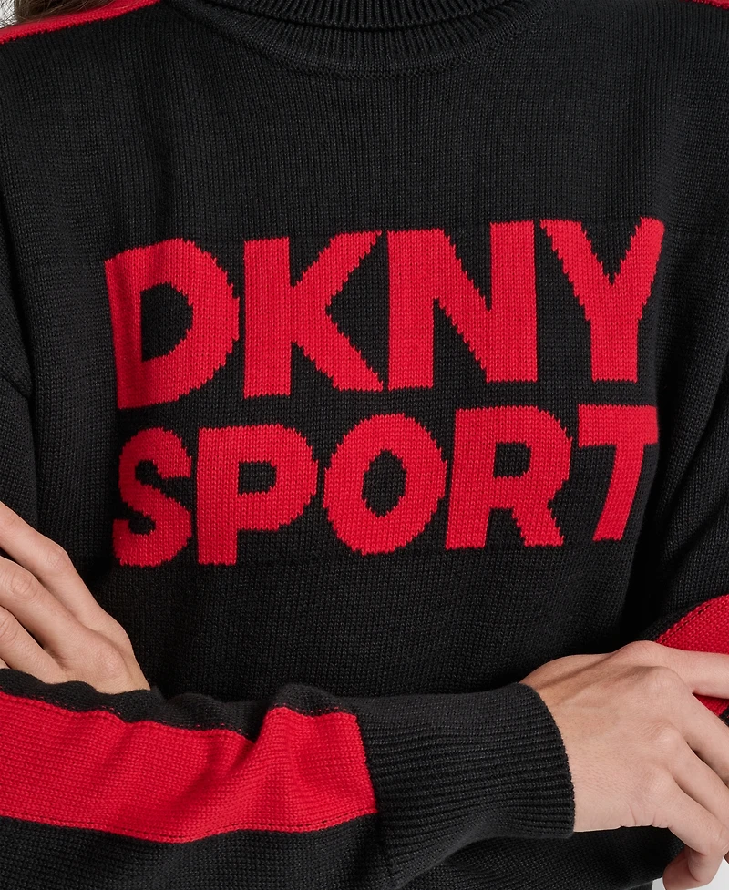 Dkny Women's Long-Sleeve Jacquard Logo Sweater