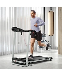 Sugift Folding Treadmill with 12 Preset Programs and Lcd Display-Black