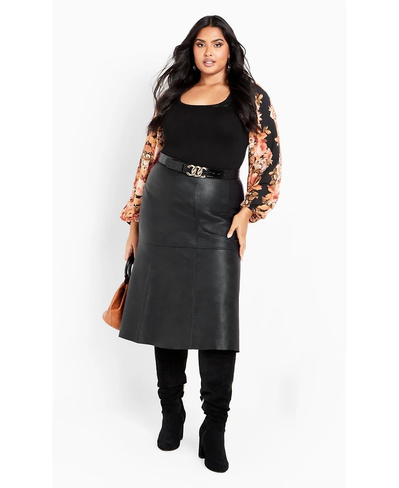 Avenue Women's May Contrast Floral Sleeve Sweater