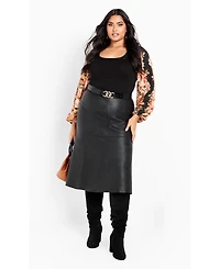 Avenue Women's May Contrast Floral Sleeve Sweater