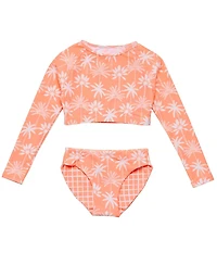 Snapper Rock Big Girls Cali Palms Recycled Crop Ls Rash Set