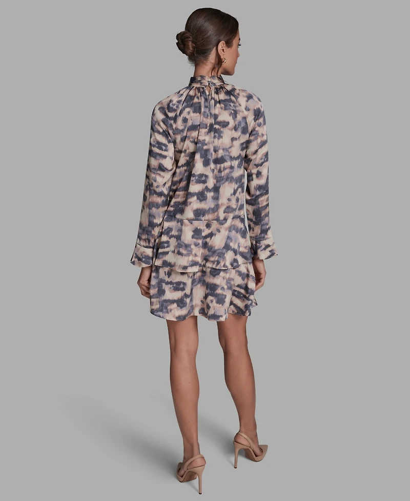 Bcbg Women's Hammered Satin Tiered Shift Dress