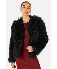 Yumi Women's Luxe Fluffy Faux Fur Coat