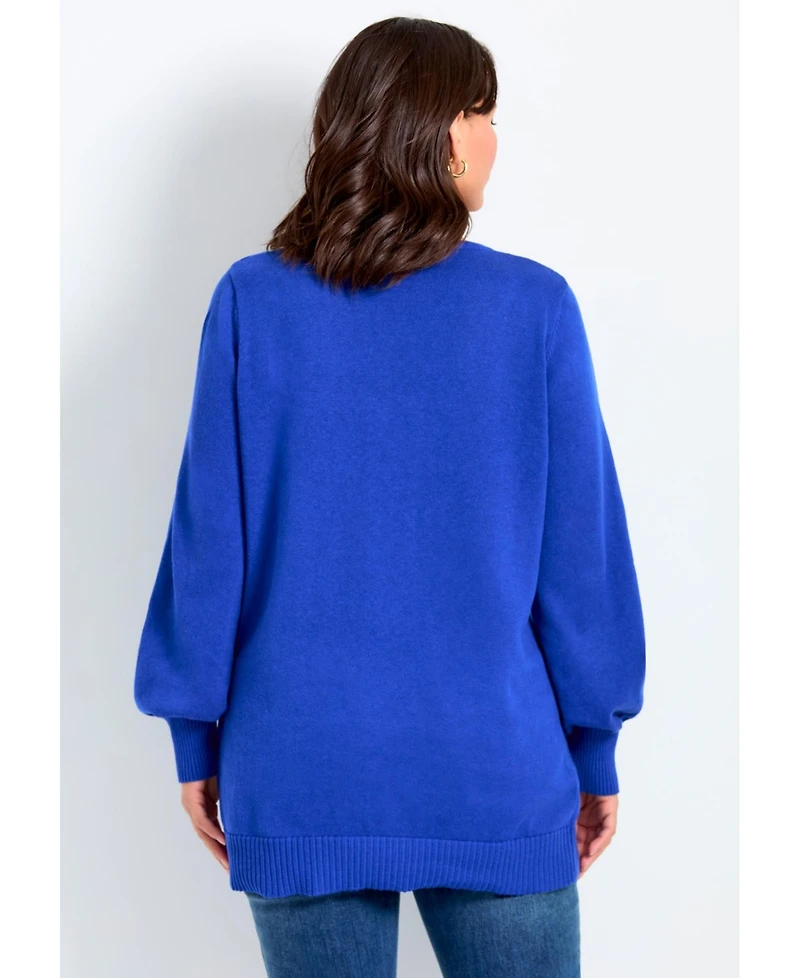 Avenue Women's Faux Wrap Pull Over Sweater