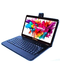 New Linsay 10.1" Tablet Octa Core 128GB Exclusive Luxury Black Crocodile Keyboard Android 15