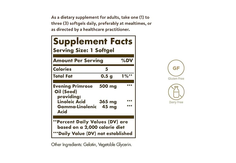 Solgar Evening Primrose Oil ,500 mg ,180 Soft Gels