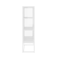 Highboard White 31.5"x13.8"x53.1" Steel and Tempered Glass