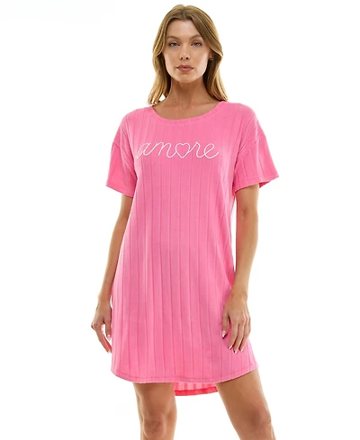 Roudelain Women's 34" Crew Neck Sleep Tee with Side Slits