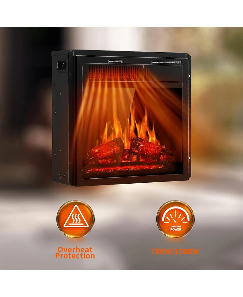 Cowsar Freestanding Electric Fireplace Heater with Remote & Led Flame