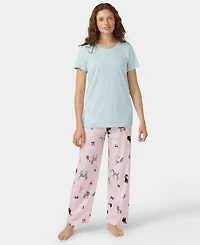 Hue Women's Solid Short-Sleeve Scoop-Neck Pajama T-Shirt