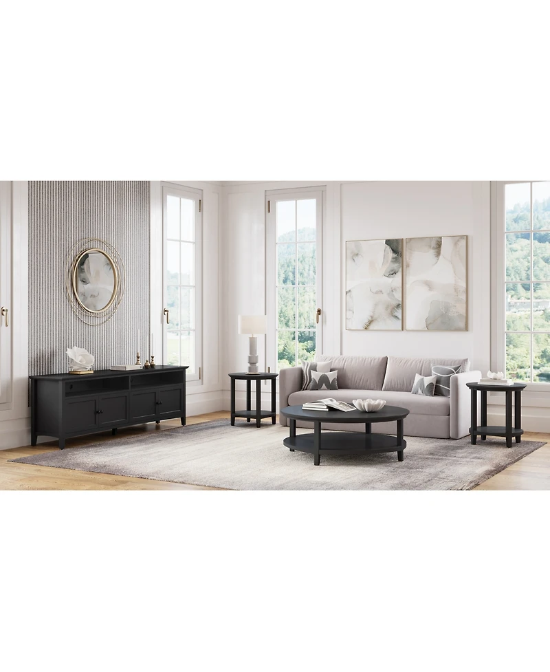 Furniture 47" Solid Wood Hedworth Round Coffee Table