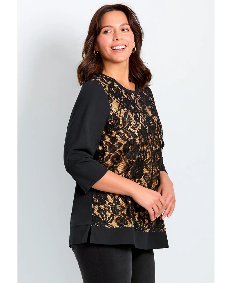 Avenue Women's Lace Crewneck Tee