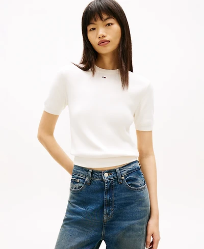 Tommy Jeans Women's Essential Striped Short-Sleeve Sweater