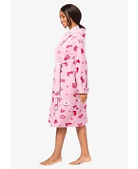 Dreams & Co. Women's Plush Hooded Wrap Robe