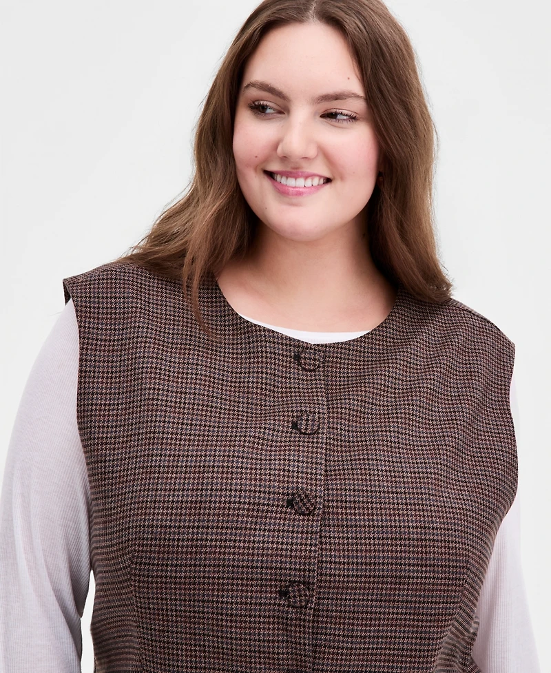 Bar Iii Trendy Plus Plaid Vest, Macy's Exclusive