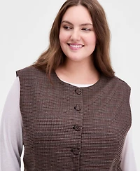 Bar Iii Trendy Plus Plaid Vest, Macy's Exclusive