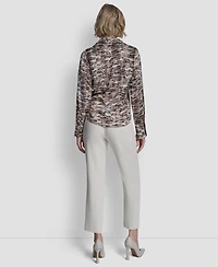 Dkny Women's Collared Button-Up Blouse