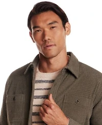 Weatherproof Vintage Mens Grid Collared Shirt Jacket Fuzzy Striped Crewneck Sweater Straight Fit Stretch Ribstop Pants