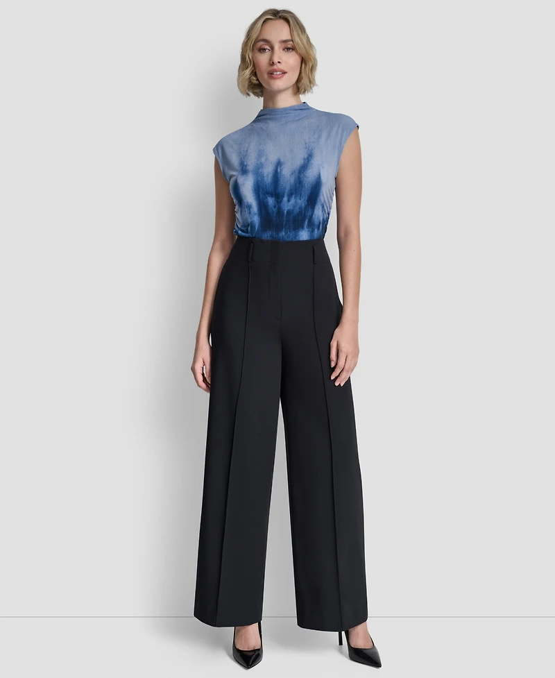 Dkny Women's Pintuck Wide Leg Pants