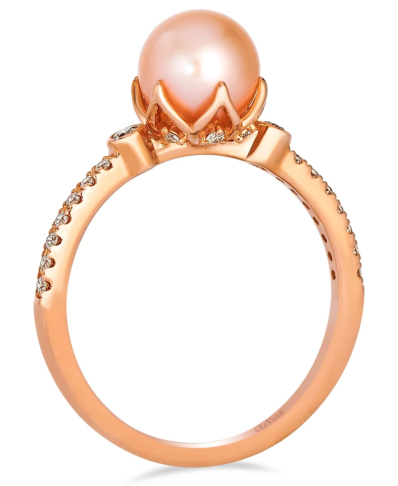 Le Vian Freshwater Pearl (7-8mm) & Nude Diamond (0.18 ct. t.w.) Ring in 14k Strawberry Gold