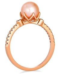Le Vian Freshwater Pearl (7-8mm) & Nude Diamond (0.18 ct. t.w.) Ring in 14k Strawberry Gold