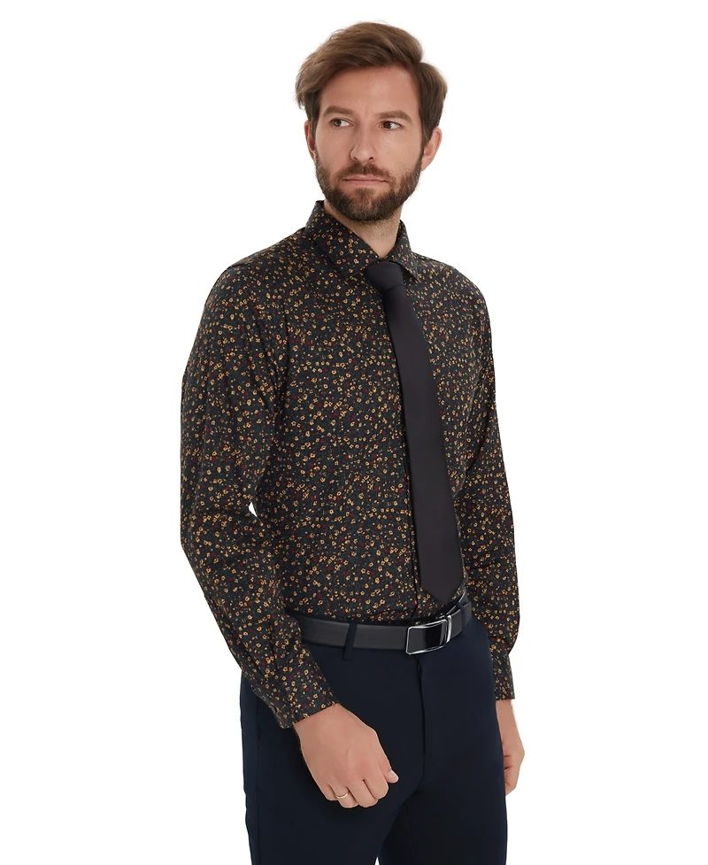 Bar Iii Men's Front Floral Print Dress Shirt, Macy's Exclusive