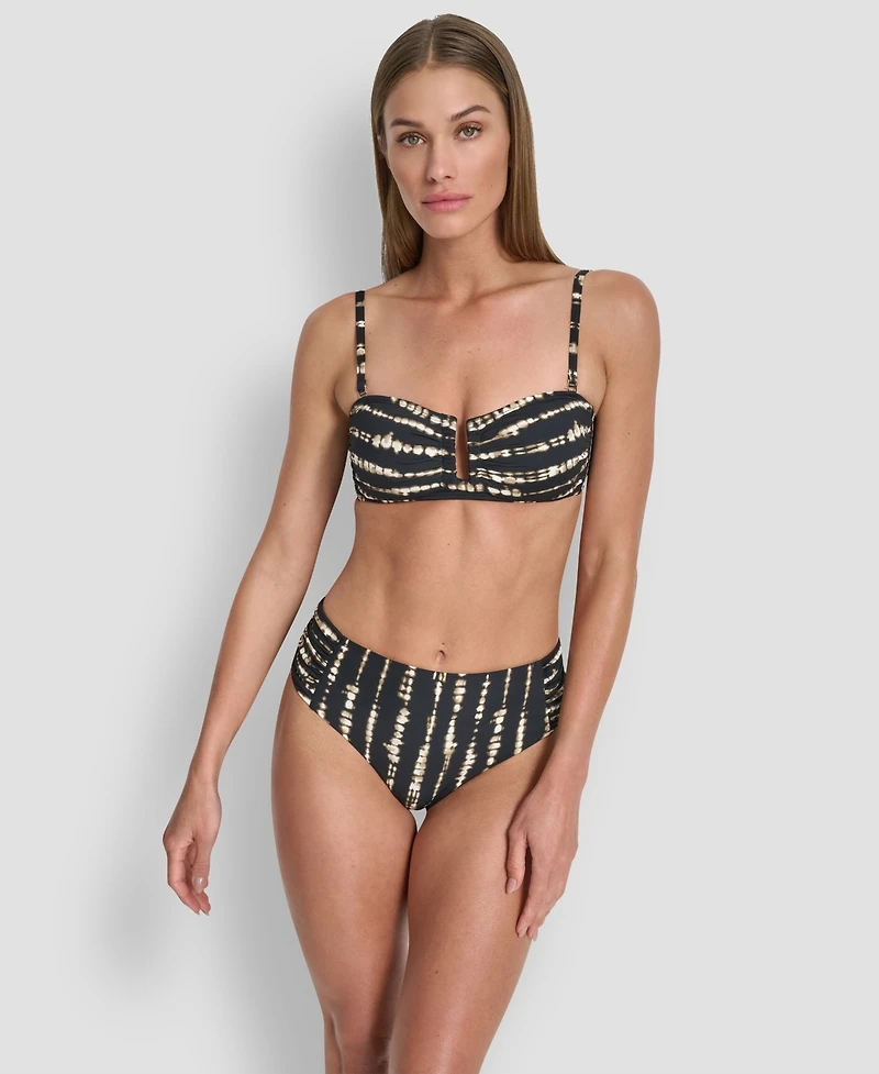 Dkny Women's Shirred U-Wire Bandeau Bikini Top